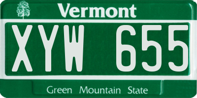 VT license plate XYW655