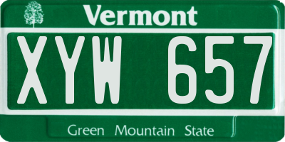 VT license plate XYW657