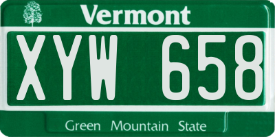 VT license plate XYW658