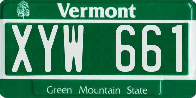 VT license plate XYW661