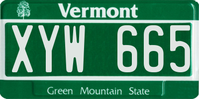 VT license plate XYW665