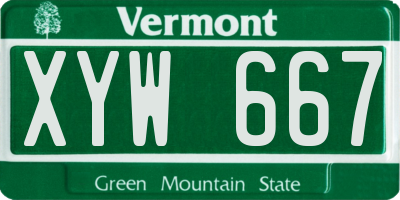 VT license plate XYW667
