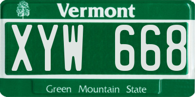 VT license plate XYW668