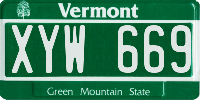 VT license plate XYW669