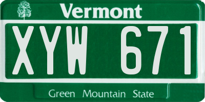 VT license plate XYW671