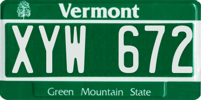 VT license plate XYW672