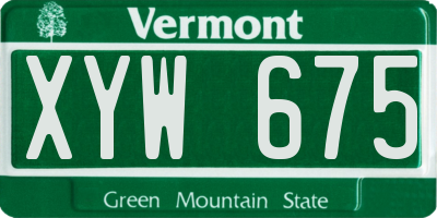 VT license plate XYW675