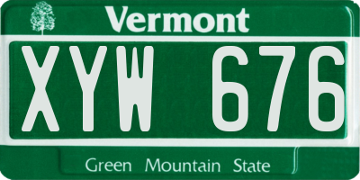 VT license plate XYW676
