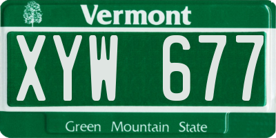 VT license plate XYW677