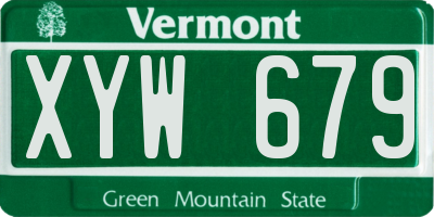 VT license plate XYW679