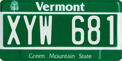 VT license plate XYW681