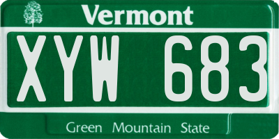VT license plate XYW683