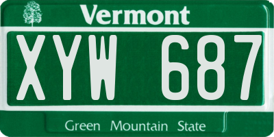 VT license plate XYW687