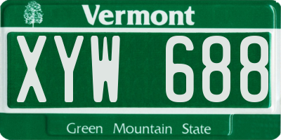 VT license plate XYW688