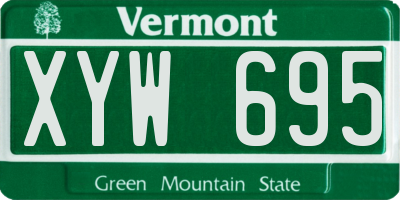 VT license plate XYW695