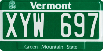 VT license plate XYW697