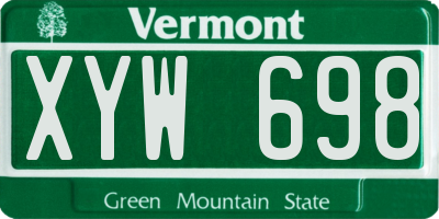VT license plate XYW698