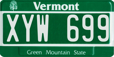 VT license plate XYW699
