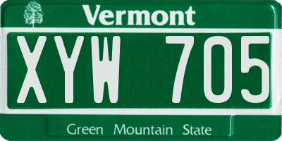 VT license plate XYW705
