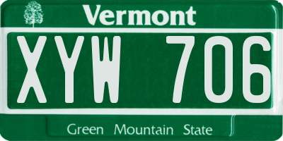 VT license plate XYW706