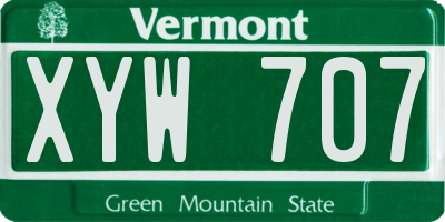 VT license plate XYW707