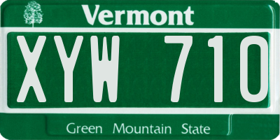 VT license plate XYW710