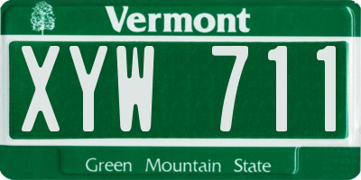 VT license plate XYW711