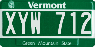 VT license plate XYW712
