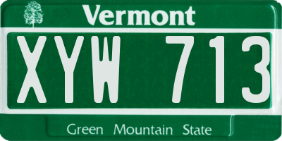 VT license plate XYW713