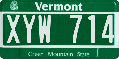 VT license plate XYW714