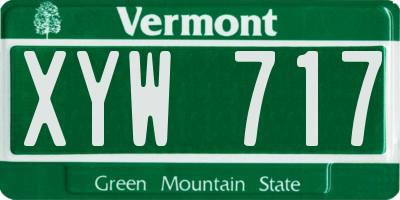 VT license plate XYW717