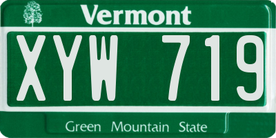 VT license plate XYW719