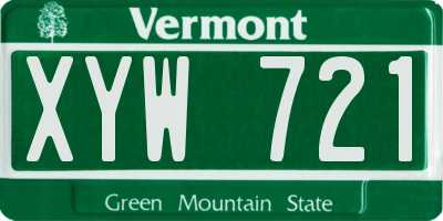 VT license plate XYW721