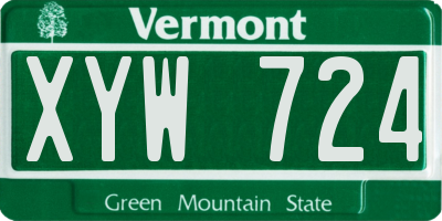 VT license plate XYW724