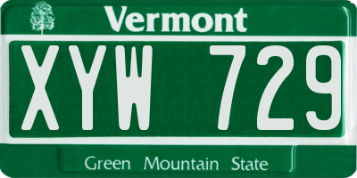 VT license plate XYW729