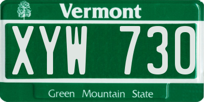 VT license plate XYW730