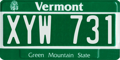 VT license plate XYW731