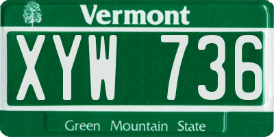 VT license plate XYW736