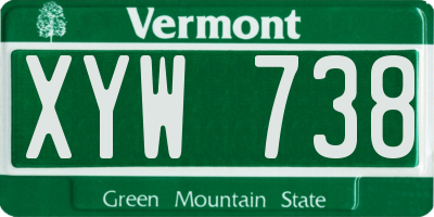 VT license plate XYW738