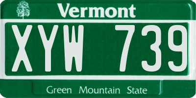 VT license plate XYW739