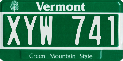 VT license plate XYW741