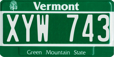 VT license plate XYW743