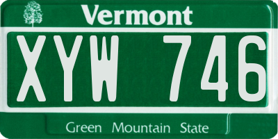 VT license plate XYW746