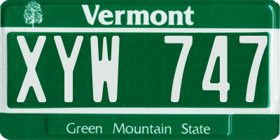 VT license plate XYW747