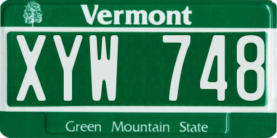 VT license plate XYW748