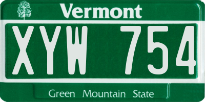 VT license plate XYW754