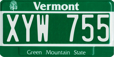 VT license plate XYW755