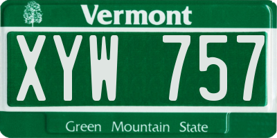 VT license plate XYW757