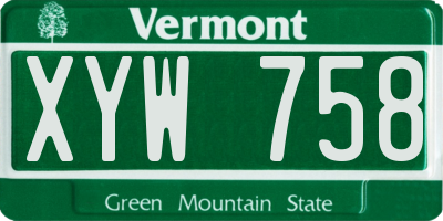 VT license plate XYW758