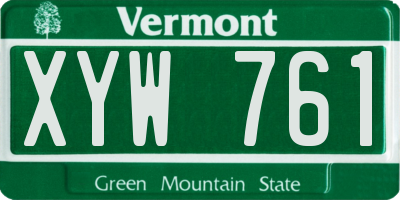 VT license plate XYW761